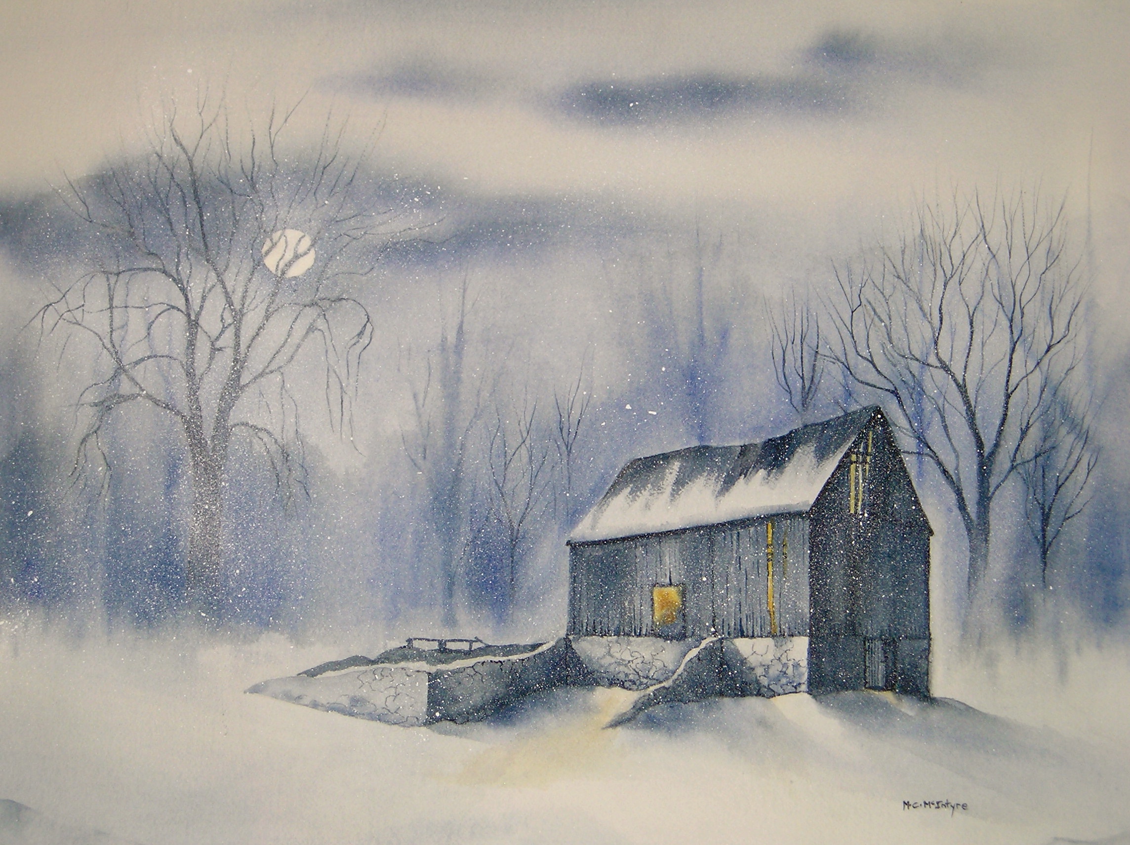 Stunning Monochromatic depicting winter scene